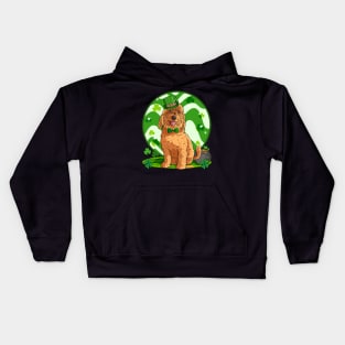 Goldendoodle Dog St Patricks Day Irish Leprechaun Kids Hoodie